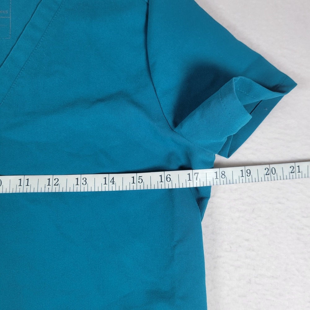 FIGS Casma 3 Pocket V-Neck Scrub Top Teal Blue Women XXS FW1100 - Picture 5 of 9